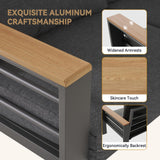 Aluminum Outdoor Patio Furniture Set, 5 Seats Outdoor Sectional with Coffee Table (3-Seater and 2 Single Seats) Aoxun