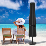 J&C Umbrella Cover, Windproof, UV Resistant Market Parasol Covers 7ft to 11ft Waterproof Outdoor Patio Umbrella Cover Black J&C