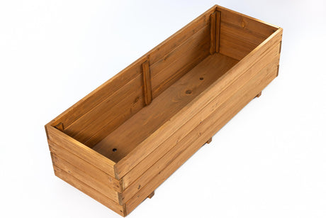 ScienGarden Wooden Raised Garden Bed Planter Box – Fir Wood Outdoor Vegetable, Herb & Flower Box with Drainage Holes – 47.24"x15.75"x12.6", Rot-Resistant, for Patio, Yard, Balcony ScienGarden