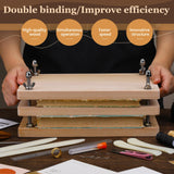 JUPEAN 34 Pcs Book Binding Kits, Book Press(11.81”x7.56”), Books Making Kit with Bone Folder Bookbinding Needles Waxed Threads Books Binding Awl, Bookbinding Tools for Beginners JUPEAN