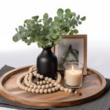 Round Wood Tray Made of Acacia Wood,Decorative Tray for Kitchen Dining Room Table Wood Tray for Home Decor Coffee Table Tray for Coffee Table and Home Decor ELTNEGSA
