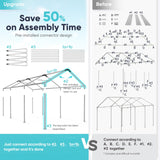 ADVANCE OUTDOOR 10x20 ft Easy-to-install Carport, Save 50% Installation Time, Heavy Duty Car Canopy Garage Boat Shelter Party Tent, Gray ADVANCE OUTDOOR