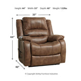 Signature Design by Ashley Yandel Faux Leather Electric Power Lift Recliner for Elderly, Brown Signature Design by Ashley