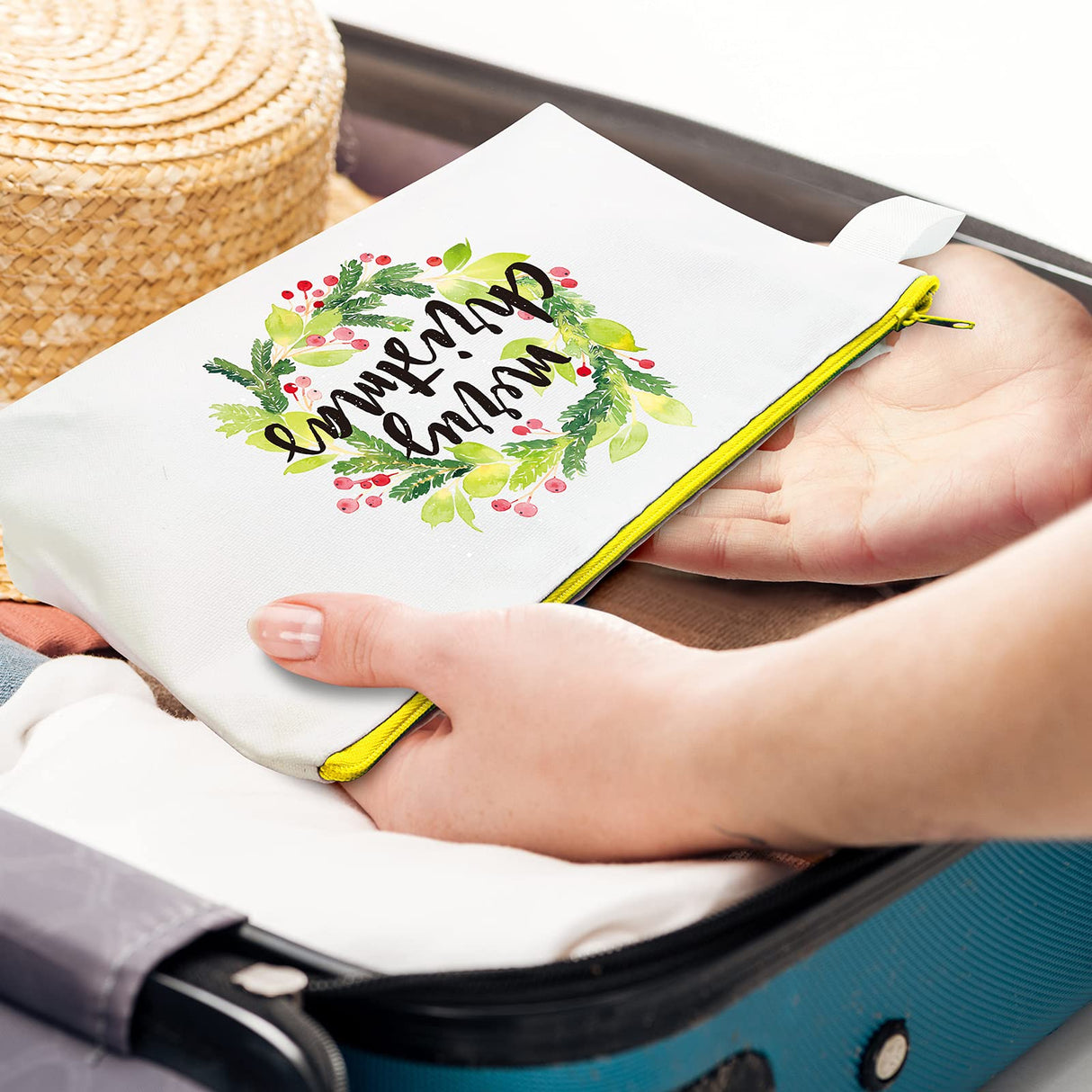 30 Pieces Makeup Bags in Bulk Canvas Pencil Bag Travel Cosmetic Bags Blank DIY Craft Bag Canvas Pen Case Pencil Pouch Makeup Pouch Canvas Zipper Pouch Bags for Girls Teens (9.84 x 5.11 x 1.96 Inches) Saintrygo