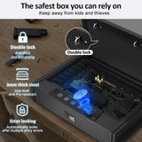[ 30% Larger capacity ]Gun Safe for Pistols, Biometric Handgun Safe box, Mounted Handgun Safe Quick Access Security Safe with Fingerprint Keypad Lock for Home nightstand PATRON