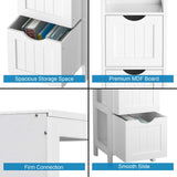 Tangkula Bathroom Floor Cabinet, Wooden Storage Cabinet w/2 Adjustable Drawers, Narrow Storage Floor Cabinet for Living Room Bathroom Office (White) Tangkula