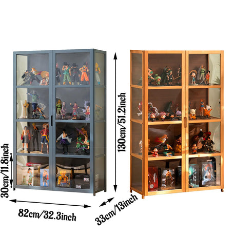 NENAGGE Display Cabinet for Collectibles with Acrylic Doors Curio Cabinet 4 Tier 3 Tier Small Display Case Figures Display Shelves for Toys Storage Cabinet for Bedroom Kitchen,4 Tier_Double Door NENAGGE