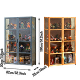 NENAGGE Curio Display Cabinet with Acrylic Doors for Collectibles Small Curio Cabinet 4 Tier 3 Tier Figures Display Case Toys Display Shelves Vitrina Storage Cabinet,Brown,4 Tier_Double Door NENAGGE