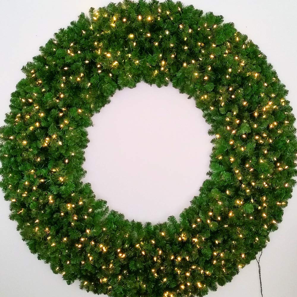 6 Foot L.E.D. Christmas Wreath - 72 inch - 600 Warm White LED Lights - Indoor - Outdoor - Commercial Grade - ACWreaths - Giant Wreath ACWreaths