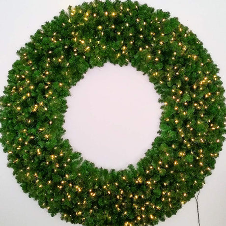 6 Foot L.E.D. Christmas Wreath - 72 inch - 600 Warm White LED Lights - Indoor - Outdoor - Commercial Grade - ACWreaths - Giant Wreath ACWreaths