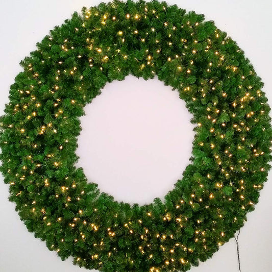 6 Foot L.E.D. Christmas Wreath - 72 inch - 600 Warm White LED Lights - Indoor - Outdoor - Commercial Grade - ACWreaths - Giant Wreath