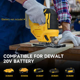Cordless Jig Saw for DeWalt 20V Battery, 0°-45° Bevel Cuts, Brushless Jigsaw Tool, 3-Position Orbital for Wood/Metal/PVC Cutting LouSdZoke