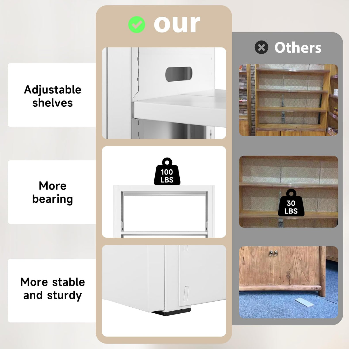 Modern 6-Tier Metal Book Shelf Storage Organiser - 77'' White Tall Bookcase for Living Room, Bedroom & Office ALJKF