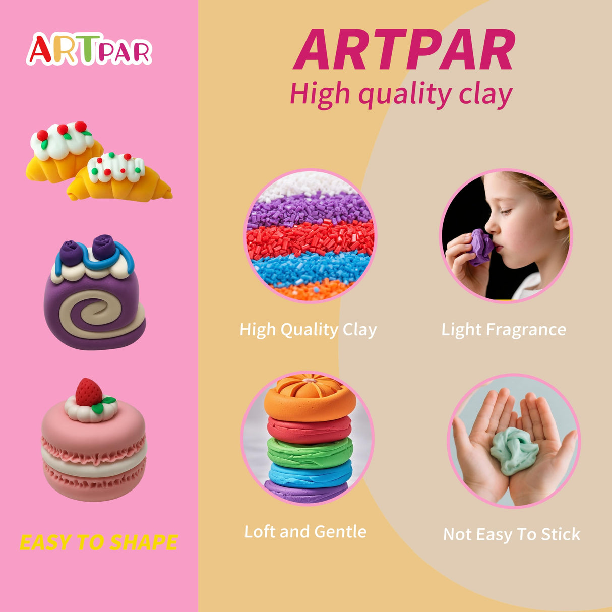 ARTPAR Air Dry Clay for Kids,Modeling Clay Kit,Model Magic Clay Sculpting Tools Set,Ultra Light & Soft, Safe Non-Toxic | 12 Box DIY Art and Crafts School Projects, Home Party Favors for Boys & Girls ARTPAR