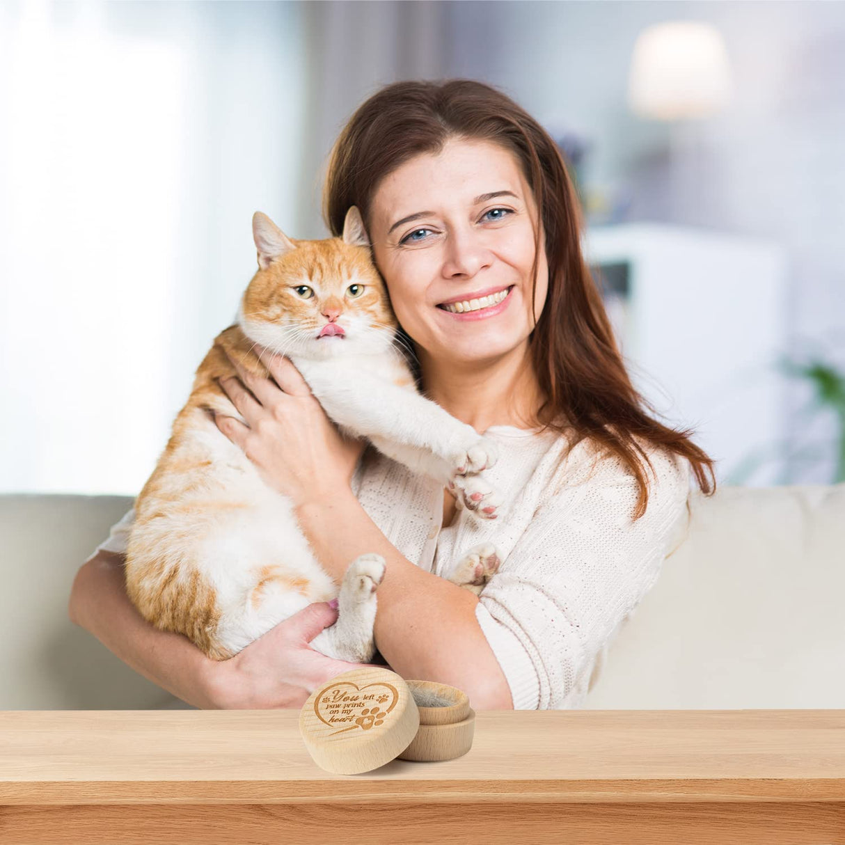 CJiangpo Dog Memorial Keepsake Box, Wooden Pet Urns Memorial Gifts for Loss of Dog Cat Hair Ashes Container Remembrance Pet Loss Sympathy Gifts CJiangpo