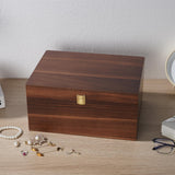 NLGQ Large Wooden Storage Box - Wood Box with Lid for Home Decor, Ideal for Keepsakes, Trinkets, Jewelry & Other Stash, 12.5x9.4x6.1 IN, Wood Keepsake Memory Gift Box, Rustic Design-WB004- X Large NLGQ