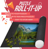 Puzzle Roll Up Mat - Store and Transport Jigsaw Puzzles Up to 1500 Pieces - 46" x 26" Felt Mat, Inflatable Tube, and 3 Elastic Fasteners Newer Improved Design - by Amy and Delle Amy & Delle