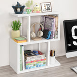 IGERI Small Desktop Bookshelf for Top of Desk Shelf - Mini White Table Bookcase 3-Tier Shelves Storage Book Organizer Hutch for Dorm Office College IGERI