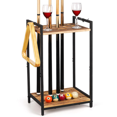 Jolensoy Pool Stick Holder Pool Cue Holder Floor Stand Cue Stick Holder 10-Hole Billiard Cue Racks for Game Room Billiard Room Decor Club Pool Table Accessories