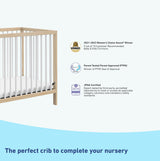Graco Teddi 4-in-1 Convertible Mini Crib with Bonus Water-Resistant Mattress (Natural with White) – GREENGUARD Gold Certified, 2.75-Inch Mattress Included, Convenient Size, Easy 30-Minute Assembly Graco