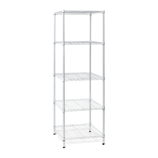 Honey-Can-Do SHF-01055 5-tier white shelving unit, 250 lbs