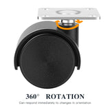 1.5 Inch Furniture Caster Wheels, Plastic Casters Set of 4, Plate Swivel Nylon Small Casters for Carts, Furniture, Baby Bed, Kitchen, Cabinet, Table (with Stainless Steel Screws) ANDUTEES