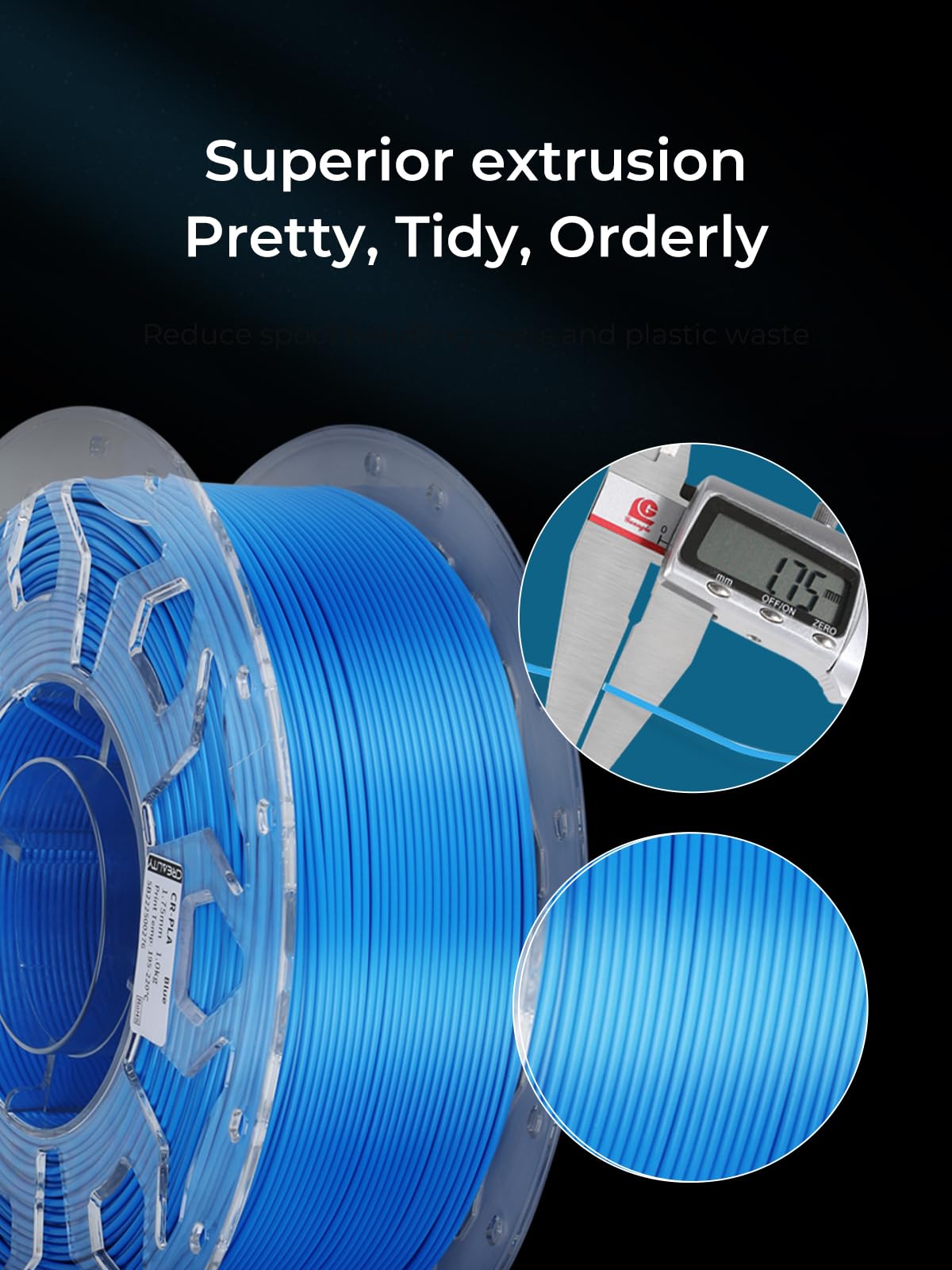 Creality PLA Filament 1.75mm, 3D Printer Filament, 1.0kg (2.2lbs) Spool, No Warp Enhanced Toughness, Dimensional Accuracy ±0.03mm Printing Filament, for FDM 3D Printers (Rainbow) Creality