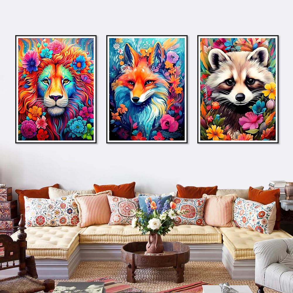Stalente Diamond Painting Kits for Adults, 10 Pack 5D Diamond Art Kits for Beginners Round Full Drill Diamond Painting for Home Wall Decoration Gift 12×16inch, Animal Stalente