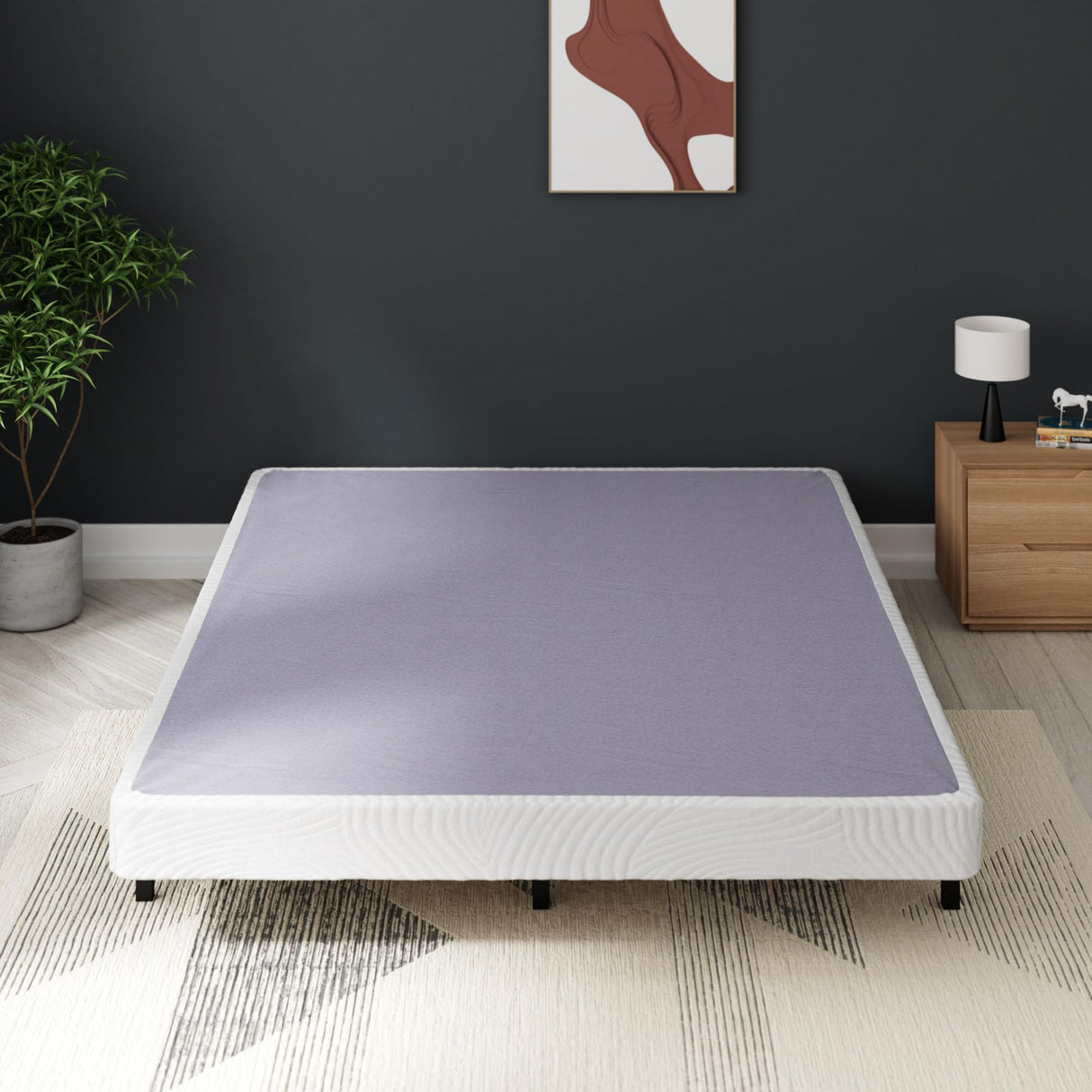 ZINUS Edgar 4 Inch Bamboo Box Spring, Mattress Foundation, Sturdy Bamboo Structure, Low Profile, Easy Assembly, Full Zinus