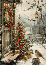 Christmas Tree House Bird Diamond Painting Kits for Adults, 5D Diamond Art Kits for Adults Beginners, DIY Full Round Drill Diamond Dot Painting Gem Art Kits for Adult, Home Wall Decor 11.8x15.7 Inch LKHMVCA