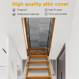 Attic Stairway Insulation Cover - Premium Energy Saving Attic Stairs Door Ladder Insulator Pull Down Tent with Zipper 25 in x 54 in x 11In (Attic Cover) DGSL