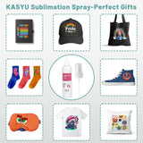 KASYU 250ml Sublimation Spray for Cotton Shirts with 2 Nozzles, Sublimation Coating Spray for T-Shirts, Canva, Cotton, Polyester Fabric, Quick Dry, High Gloss KASYU