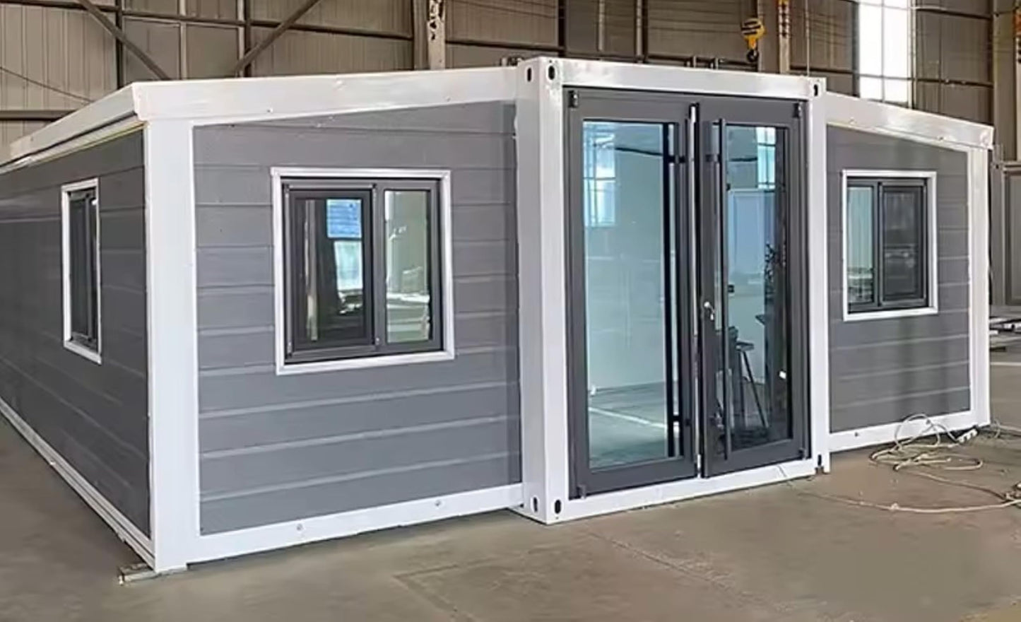 Tiny Expandable Prefab House to Live in 1 Bathroom, 2 Rooms & 1 Kitchen- Foldable House, Container Home, Portable House, Tiny House for Small Family, Modular Guest House – 19 x 20 FT