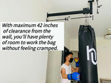 Wall Ceiling Heavy Bag Hanger Roller Mount Saving Space 42'' Long Ease Adjust for Heavy Punching Bags up to 300 LBS shikoyi