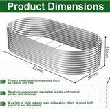 FRIZIONE 2pcs Tall 6x3ft Galvanized Raised Garden Bed Outdoor,Steel Garden Bed for Vegetables,Above Ground Garden Box for Flower,Metal Raised Beds for Gardening FRIZIONE