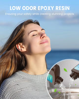 SUNLU Epoxy Resin Kit 48OZ, Crystal Clear Epoxy Resin No Bubble No Yellow, Easy to Mix 2:1 Ratio, Self Leveling Art Resin for Casting, Coating, Jewelry Making, River Table Tops, Gift(32OZ+16OZ) SUNLU