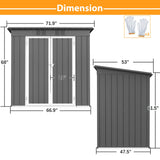 6' x 4' Outdoor Metal Storage Shed, Galvanized Steel Tool Garden Shed, for Patio Backyard Lawn Garden (6x4 Ft Grey) Thanaddo