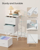 SONGMICS Dresser for Bedroom, Chest of Drawers, Steel, MDF, 3 Non-Woven Fabric Drawers, Storage Organizer Unit, Closet, Entryway, Cloud White and Snow White ULGS313W01S SONGMICS