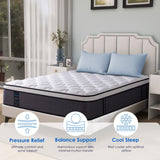 Queen Mattress, 14 Inch Queen Size Hybrid Mattress in a Box, Gel Memory Foam & Individually Pocket Innerspring Bed Mattress, Medium Firm CertiPUR-US Certified & Fiberglass Free QUEEN ROSE