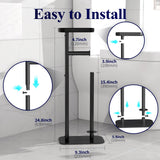 Kitsure Toilet Paper Holder Free Standing - Multifunctional & Rustless Toilet Paper Holder Stand for 4 Rolls, Anti-Slip Black Toilet Paper Holder with Shelf for Phones, Small Items, Black Kitsure
