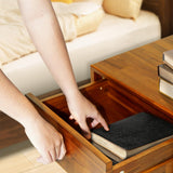 Acacia Sofia Nightstand with Drawer, Bedside Table, Solid Wood Bedside End Table with Drawer and Storage Space for Bedroom, Caramel A ACACIA FURNITURE