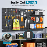 Brakki PVC Slat Wall Paneling 4x8 ft, Garage Organizer Storage System, Black Slatwall Panels for Garage Organization Product, Heavy Duty Wall Mounted Tool Storage for Home Brakki