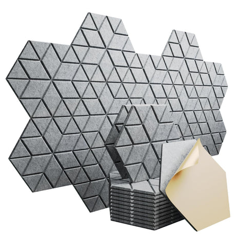 Acoustic Panels Self-Adhesive,12 Pack Snowflake Pattern Sound Proof Panels For Wall,12" X 10" X 0.4" High Density Soundproof Wall Panels,Sound Absorbing Panel for Room & Offices Diapu