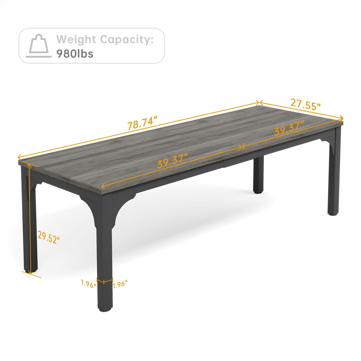 Trggivs 6.56 FT Conference Table, Super Sturdy Large Rectangle Meeting Seminar Table for 8 Person, Long Business Tables (Grey, 1PC) Trggivs