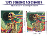 ShiCattle Skull Diamond Art Kits for Adults Beginners,DIY Full Round Drill Diamond Painting Kits Rainbow,Paint by Diamonds Dot Gem Art Crystal Easy,Home Wall Decor 13.7X 13.7Inch ShiCattle