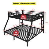 SIGONE Stronger & Safer Steel Bunk Bed Queen Over King Size, Metal King Bunk Bed with Reinforced Legs and Ladder (Easier to Assemble) (Queen Over King) SIGONE