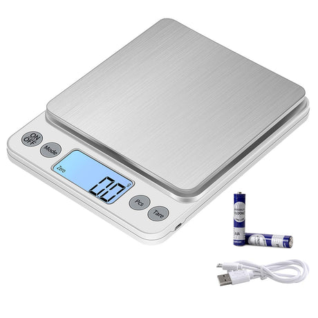 KUBEI Upgraded Larger Size Digital Food Scale Weight Grams and OZ, 5kg/0.1g Kitchen Scale for Cooking Baking, High Precision Electronic Scale with LCD Display KUBEI