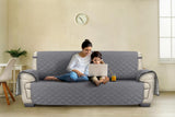 Utopia Bedding Reversible Oversized Sofa Couch Cover, Water Resistant Slipcover Furniture Protector with Foam Sticks and Elastic Straps for Kids Dogs Pets (3.5 Seater, Gray/Light Gray) Utopia Bedding
