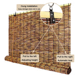 Cordless Bamboo Blackout Blinds for 20-75in Wide Windows Shades, 48-84in Length, Outdoor Bamboo Roller Blinds for Porch or Patio Sun Shades Privacy Protection Roll Up Shades(72x84in(WxH)) ZFSYMGYL