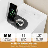 Quimoo 48" Large Vanity Desk with Mirror & Lights, Makeup Vanity Table with 6 Drawers & Power Outlet, 4 Open Storage Shelves, Vanity Desk Set with Stool, for Women Girls, White Quimoo